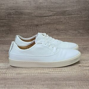 Jack Erwin Stanton Men's Size 8 White Pebble Leather Sneakers (10776)